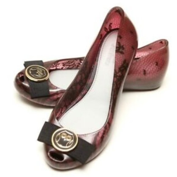 Jason Wu Shoes - Melissa Jason Wu Ultra Girl Flats Burgundy Lace 7